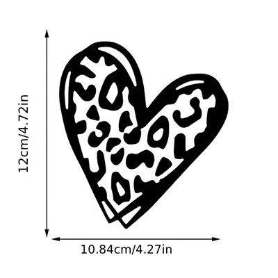1pc Heart Shaped Leopard Print Car Stickers