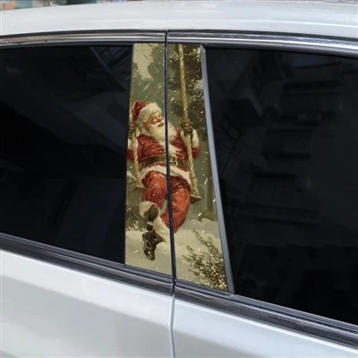 2pcs Christmas Forest Stickers Car Center B-Pillar Stickers