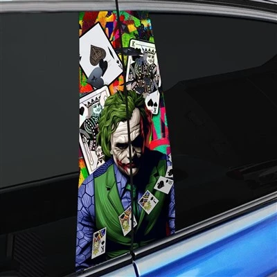 Car B Pillar Decal Sticker Joker Pattern