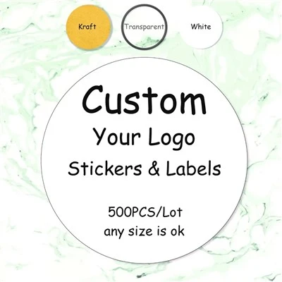 500 PCS Custom Label Sticker Logo Stickers