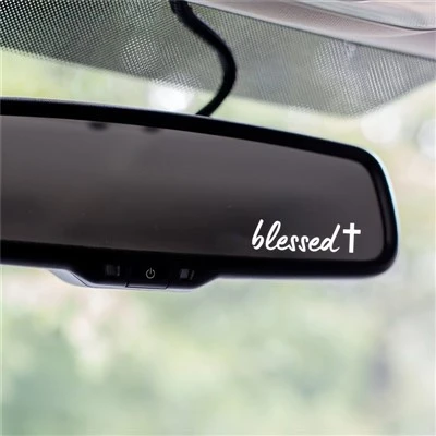 Car Inner Mirror Sticker God Bless