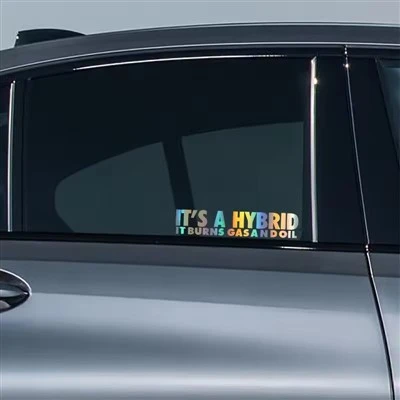 Funny Text Sticker For Hybrid Car