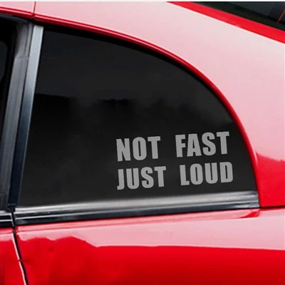 Funny Vinyl Sticker Not Fast Just Loud