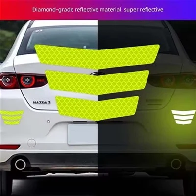 6Pcs Motorcycle Stickers Reflective Warning