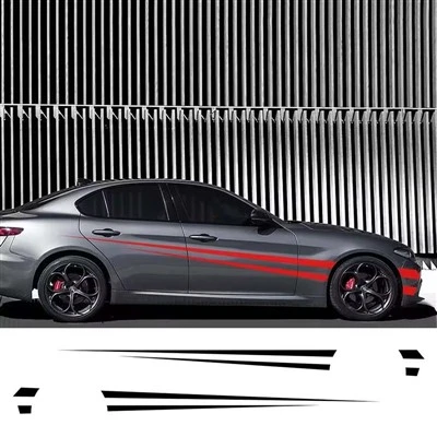 Long Striped Plaid Car Sticker