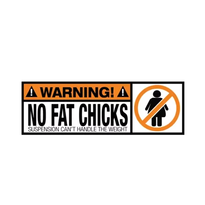 Funny No Fat Chicks Car Sticker