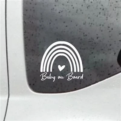 Baby On Board Rainbow Pattern Car Stickers