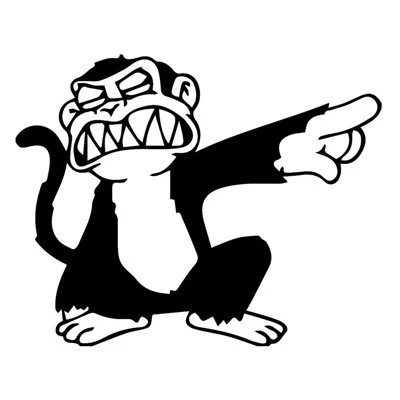 Angry Monkey Point Its Finger Funny Car Sticker