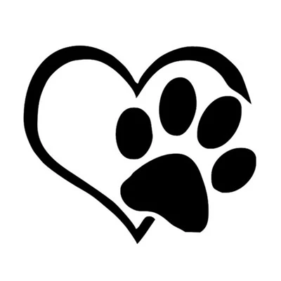Heart With Pet Footmark Sticker