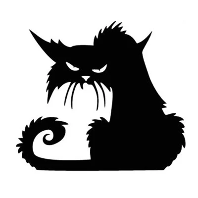 Black/Silver Halloween Terror Cat Window Stickers