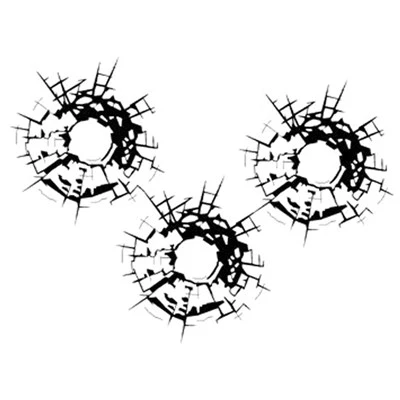 Bullet Hole Glass Art Decals High Quality