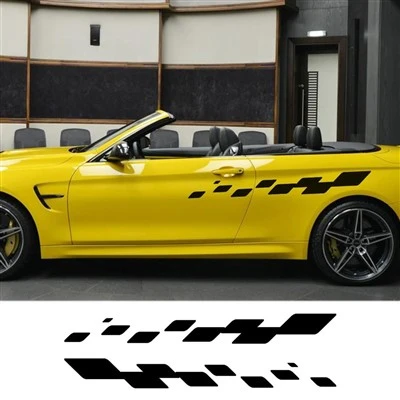 Car Side Skirt Stickers Body Stripes Decals