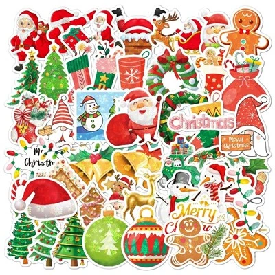 Christmas Stickers Holographic Laser Festival