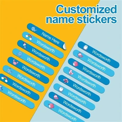 Custom Waterproof Name Stickers Labels For Kids