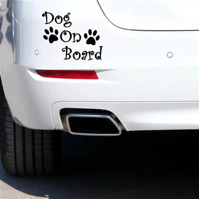 Dog On Board Cute Pawprint Sticker