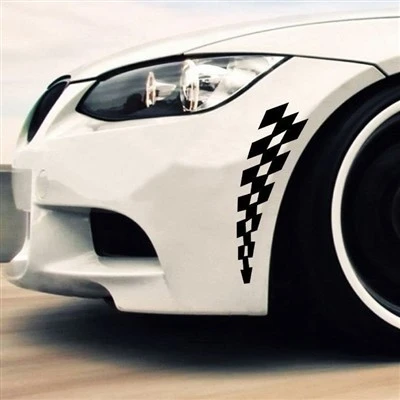 Car Wheel Fender Stickers Racing Flag