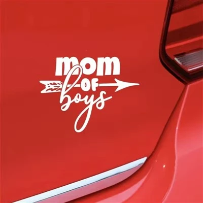 Boy And Mom Car Window Bumper Sticker