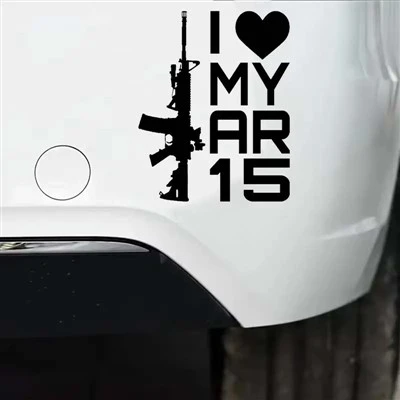I Love Ar-15 Gun Car Sticker