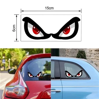 Red Eye Rear View Mirror Car Reflective Sticker