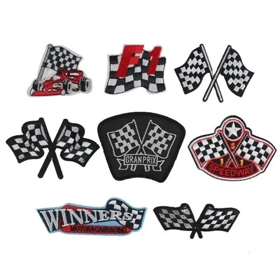 F1 Racing Checkered Flag Cloth Sticker