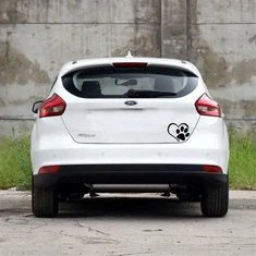 Foot Mark And Heart Car Decal