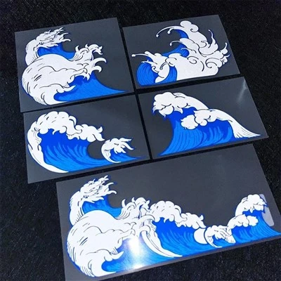 JDM Sea Wave Reflective Motorcycle Stickers