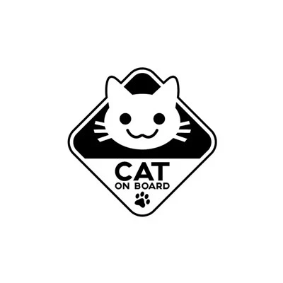 Funny Vinyl Car Sticker CAT ON BOARD