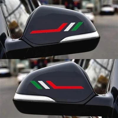 Italian Flag Rear View Mirror Sticker