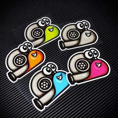 Motocross Stickers Snail Turbo Anime Funny Decal