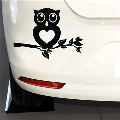 Owl Standing On The Branch Reflective Car Sticker