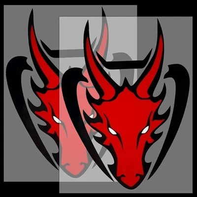 Red Dragon Head Reflective Motorcycle Stickers