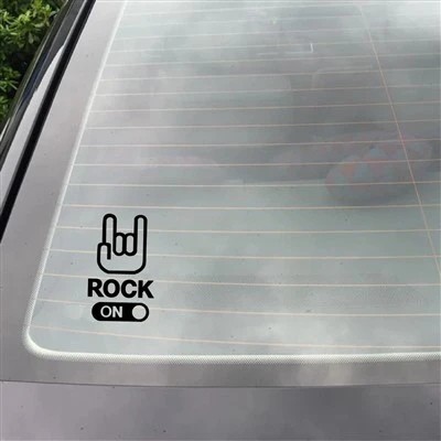 ROCK ON Car Sticker Hand Sign Hard Rock Decals