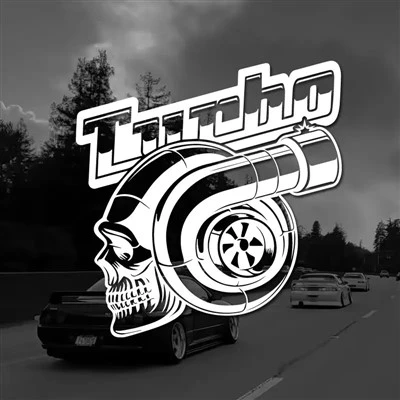 SKULL TURBO Car Stickers Vinyl Decals