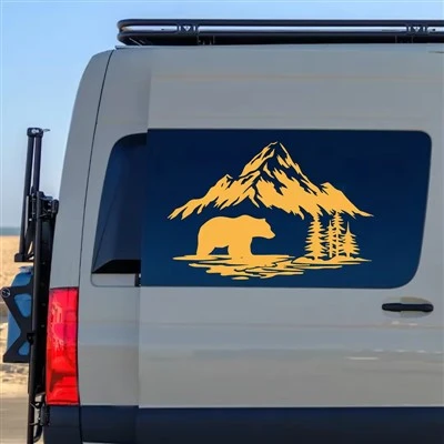 Snow Mountain And Bear Sticker