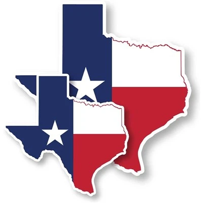 Texas Map Flag Adhesive Vinyl Sticker