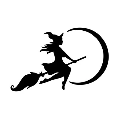 The Witch Flying To The Moon Sticker
