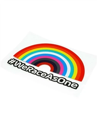 We Race As one rainbow sticker