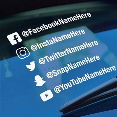 Custom Social Media Die Cut Decal