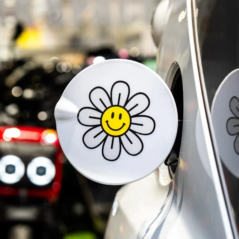 Smiling Chrysanthemum Face Motorcycle Stickers