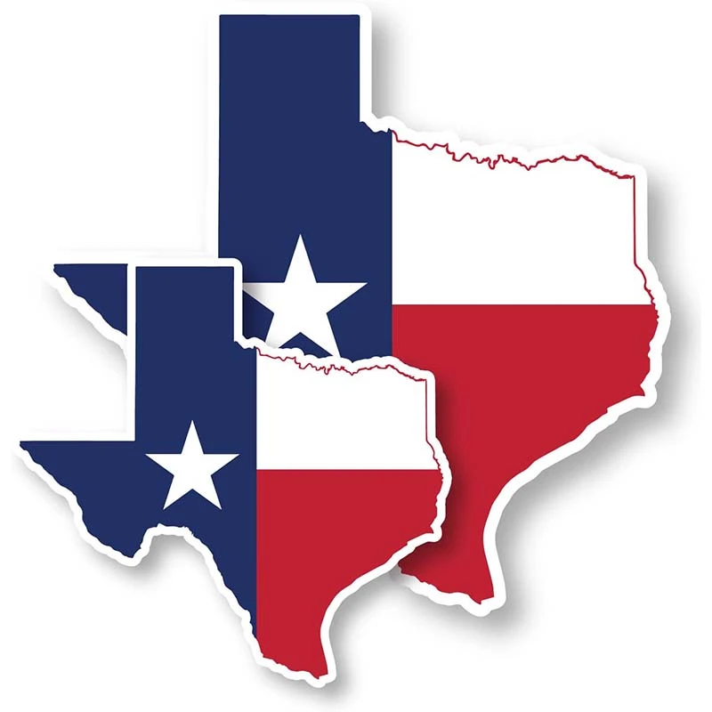 Texas Map Flag Adhesive Vinyl Sticker