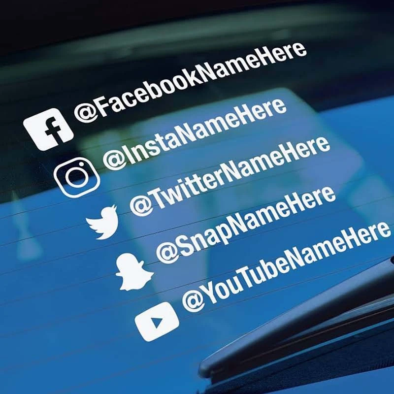 Custom Social Media Die Cut Decal